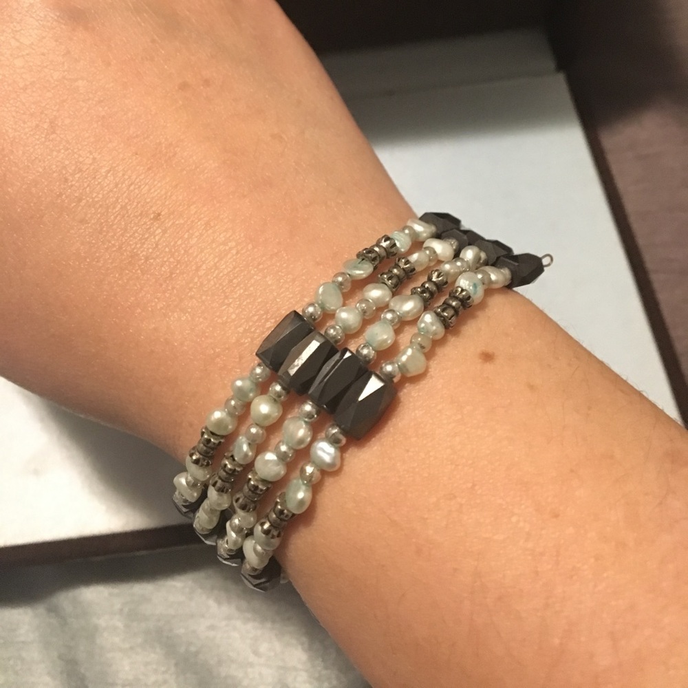 Pearl wrap around magnet bracelet